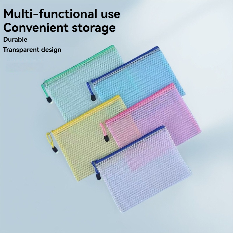 Supply Of Office Stationery - 5PCS Stationery Storage Folder File Mesh