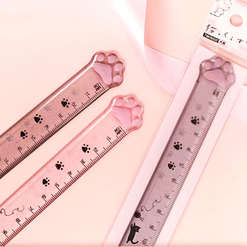1Pcs Cat Paw Design Ruler Meas - огляд і ціна Ruler Set Transparent