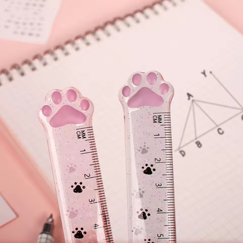 1Pcs Cat Paw Design Ruler Meas - огляд і ціна Ruler Set Transparent