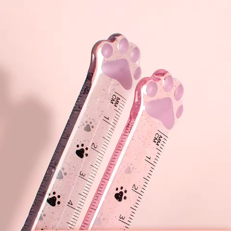 1Pcs Cat Paw Design Ruler Meas - огляд і ціна Ruler Set Transparent