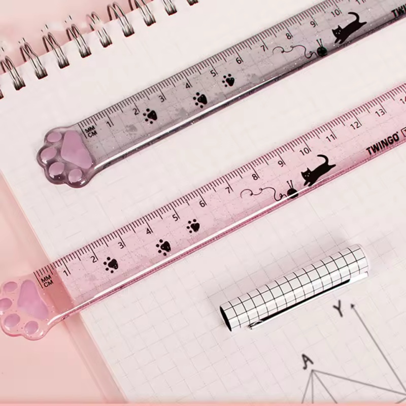 1Pcs Cat Paw Design Ruler Meas - огляд і ціна Ruler Set Transparent