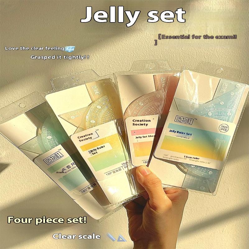 4PCS/Set 15CM Jelly Ruler Set  - огляд і ціна Ruler Set Transparent