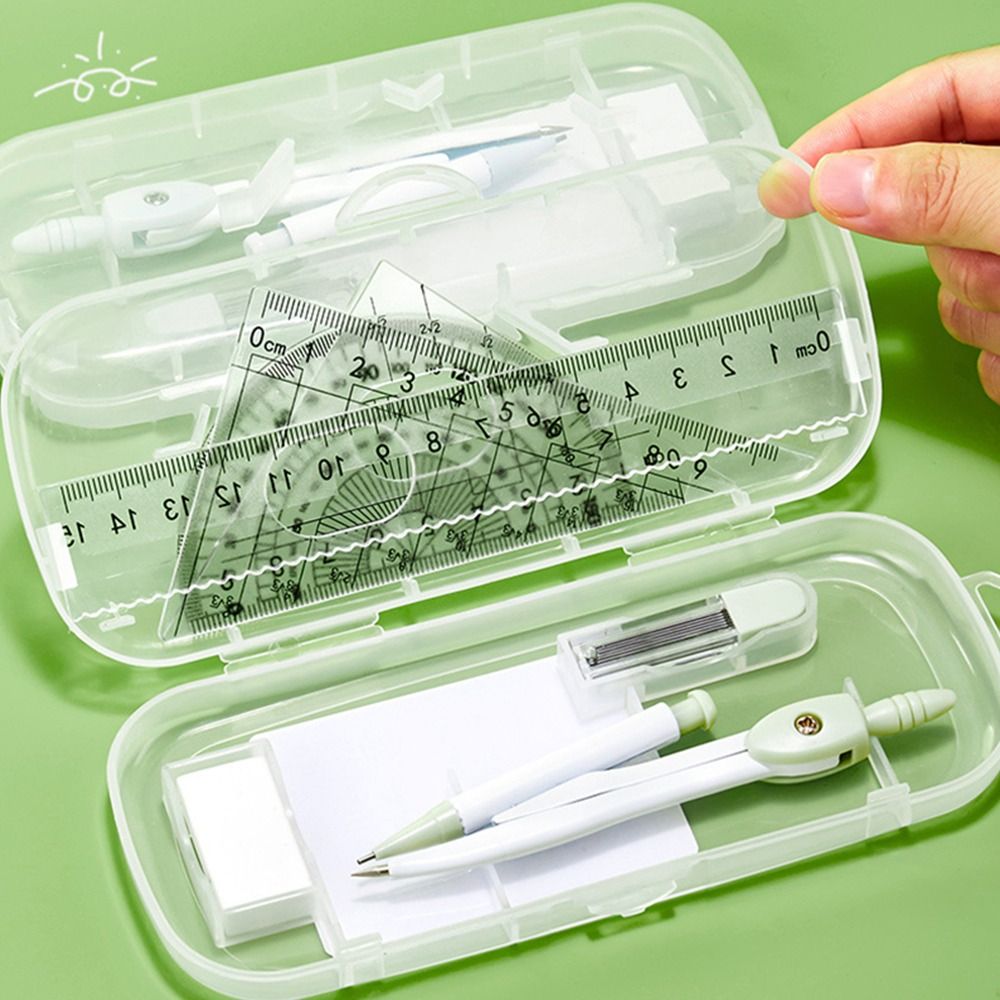 8PCS/Set Plastic Ruler Compass - огляд і ціна Ruler Set Transparent