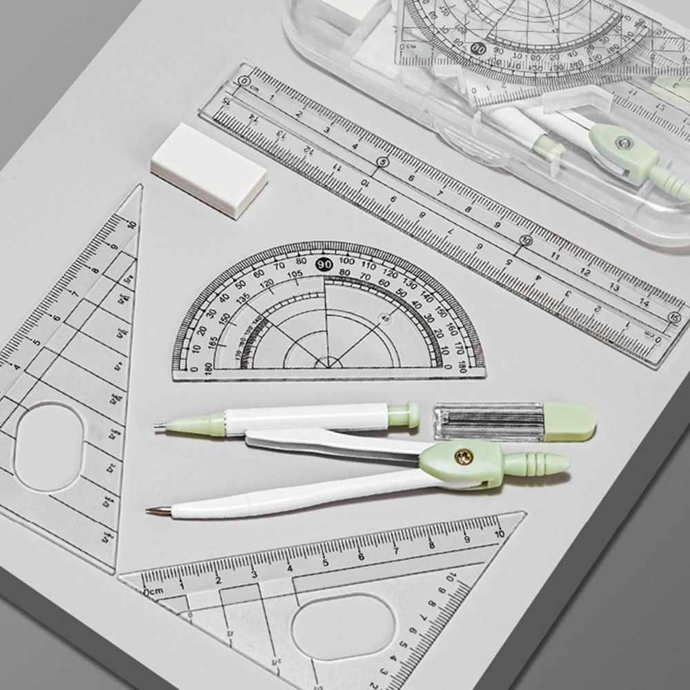 8PCS/Set Plastic Ruler Compass - огляд і ціна Ruler Set Transparent