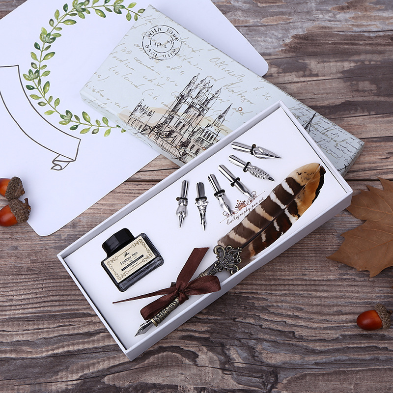 Retro Feather Dip Pen Writing  - огляд і ціна Self Inking Stamp