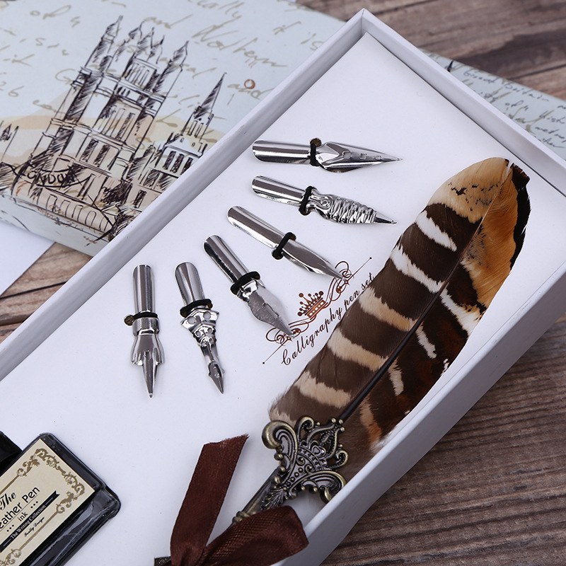 Retro Feather Dip Pen Writing  - огляд і ціна Self Inking Stamp